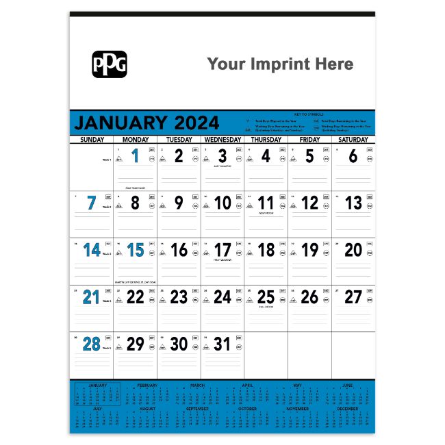 Blue Contractor Memo Calendar-PPG