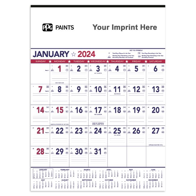 Patriotic Contractor Memo Calendar-PPG Paints