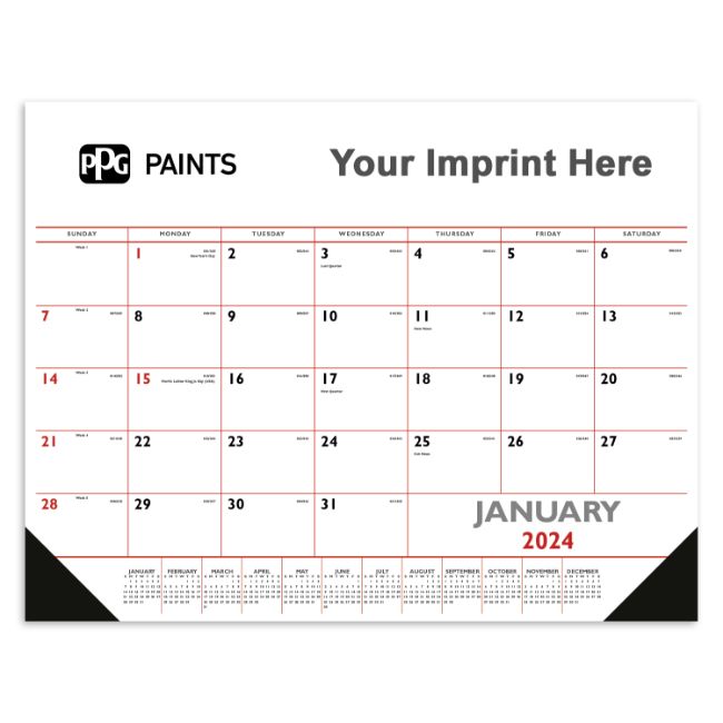 Red Desk Pad Calendar-PPG Paints