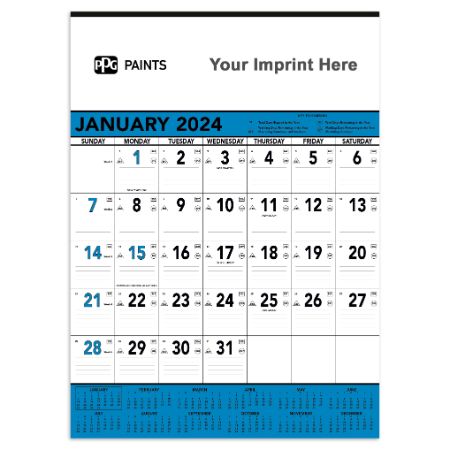 Blue Contractor Memo Calendar-PPG Paints product image