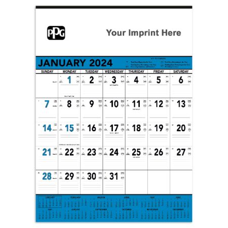 Blue Contractor Memo Calendar-PPG product image